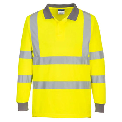 Eco Hi Vis Polo Shirt L/S (6 Pack) - Yellow - Customisable Polo Shirts