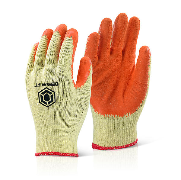 Beeswift Economy Multip Purpose Grip Gloves - Orange - Customisable Latex