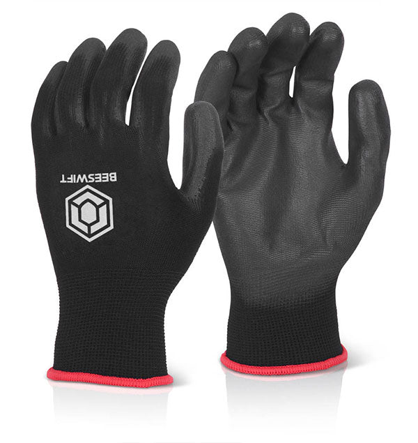 Beeswift Pu Coated Gloves - Black - Customisable Polyurethane