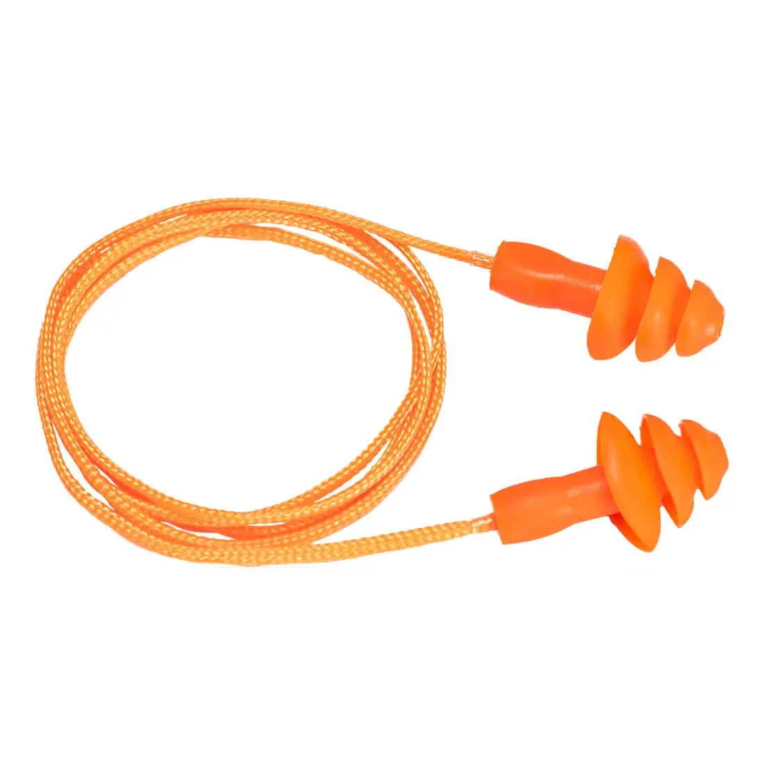 Reusable Corded Tpr Ear Plugs (50 Pairs) Ep04 - Orange - Customisable Ear Plugs
