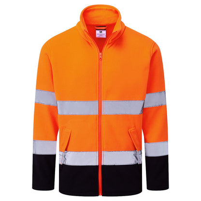 Es1 Essential Hi Vis Contrast Fleece Es251 - Orange Navy - Customisable Fleeces