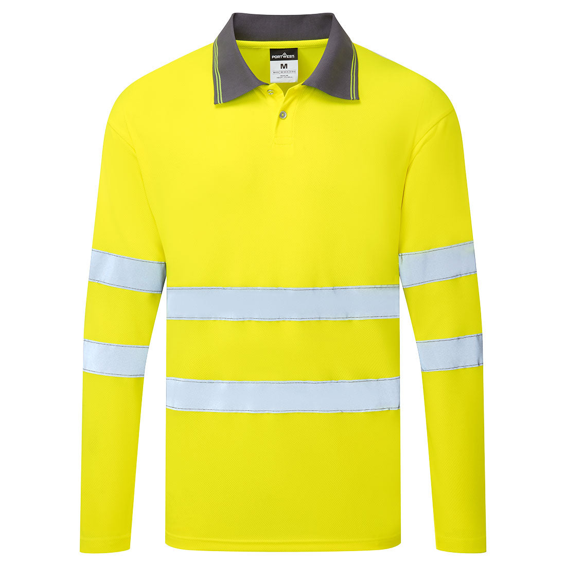 Es1 Essential Hi Vis Polo Shirt L/S Es277 - Yellow - Customisable Polo Shirts