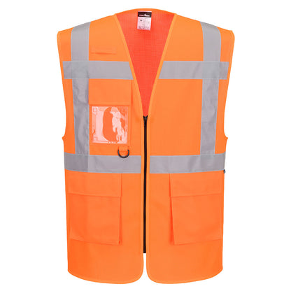 Es1 Essential Hi Vis Mesh Executive Vest Es376 - Orange - Customisable Vests