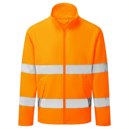 Es1 Essential Hi Vis Softshell Jacket (2 L) Es428 - Orange - Customisable Softshell Jackets