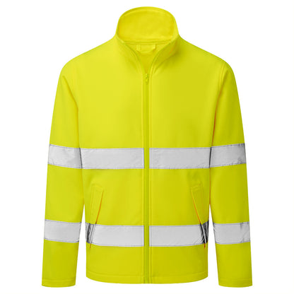 Es1 Essential Hi Vis Softshell Jacket (2 L) Es428 - Yellow - Customisable Softshell Jackets