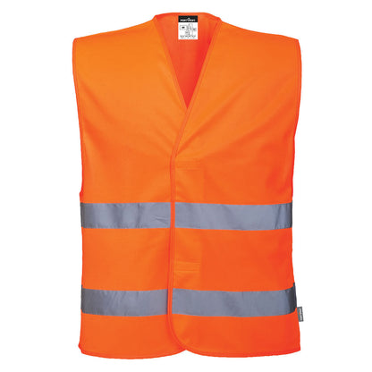Es1 Essential Hi Vis Two Band Vest Es474 - Orange - Customisable Vests