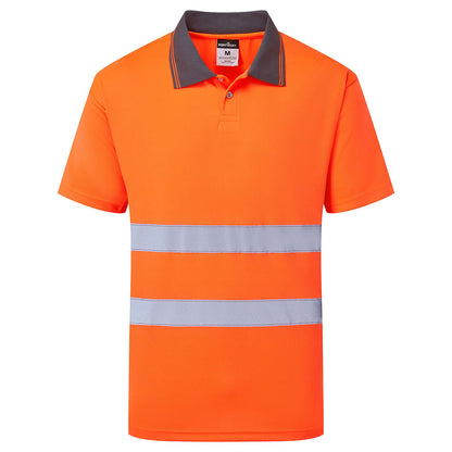 Es1 Essential Hi Vis Polo Shirt S/S Es477 - Orange - Customisable Polo Shirts