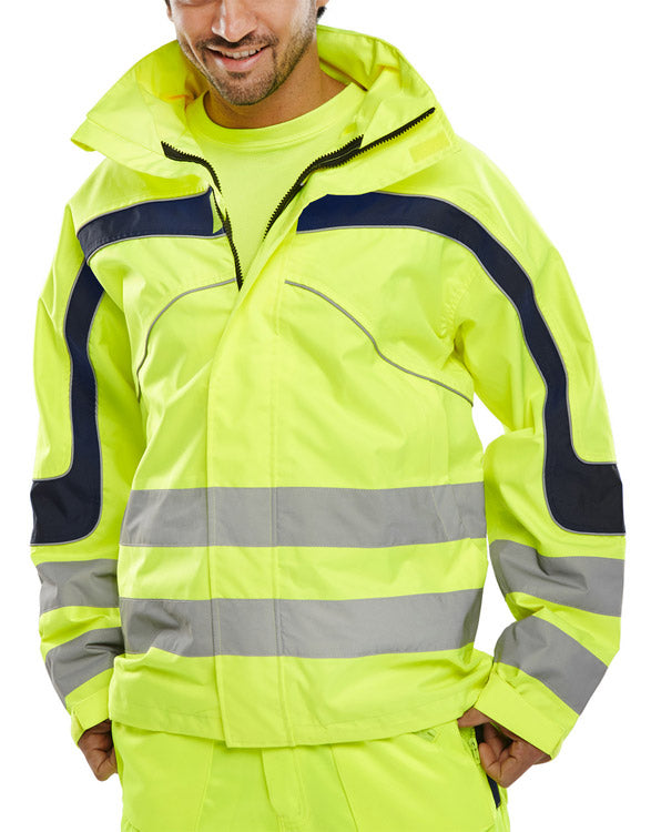 Beeswift Eton Hi Vis Breathable Jacket - Saturn Yellow - Customisable Jackets