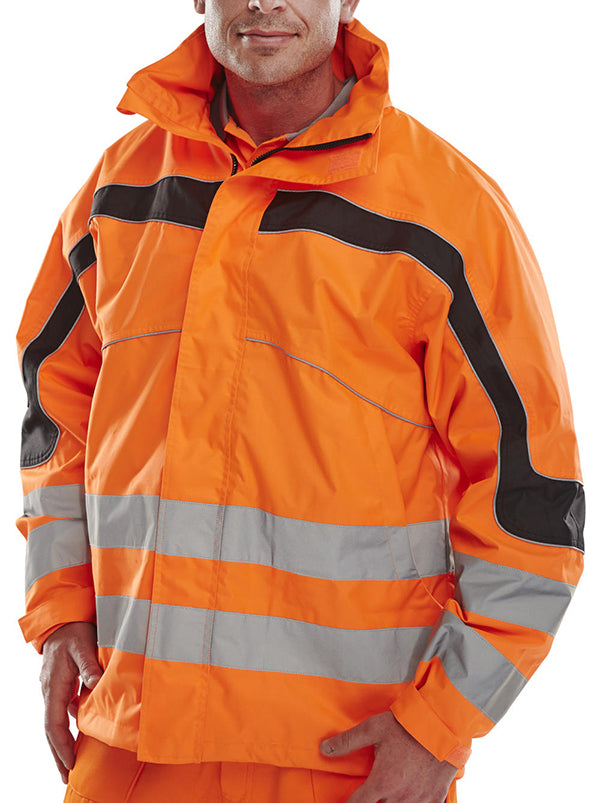 Beeswift Eton Hi Vis Breathable Jacket - Orange - Customisable Jackets