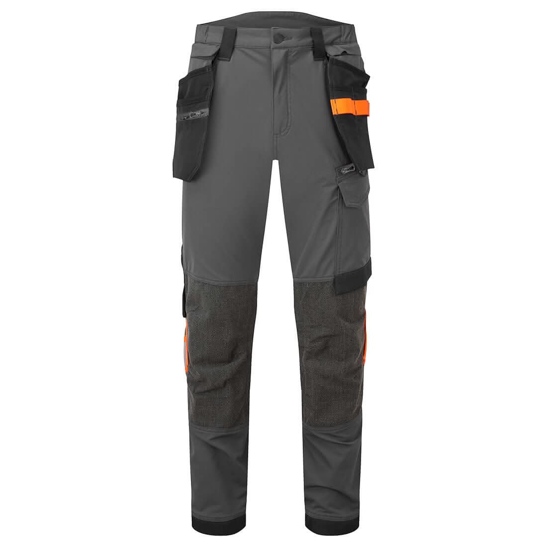 Portwest Ev4 Stretch Detachable Holster Trouser Metal Grey EV440 - Metal Grey - Customisable Trousers