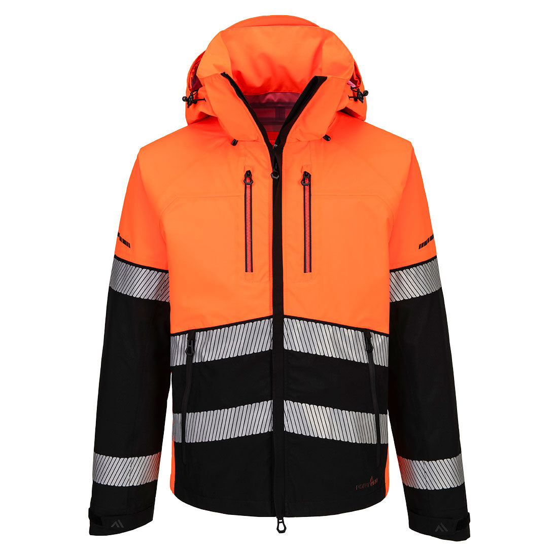 Portwest EV4 Hi-Vis Shell Jacket (3L) EV465 - Orange Black - Customisable