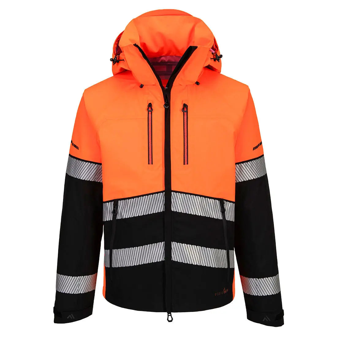 Ev4 Hi Vis Shell Jacket (3 L) Ev465 - Orange Black - Customisable Rain Jackets
