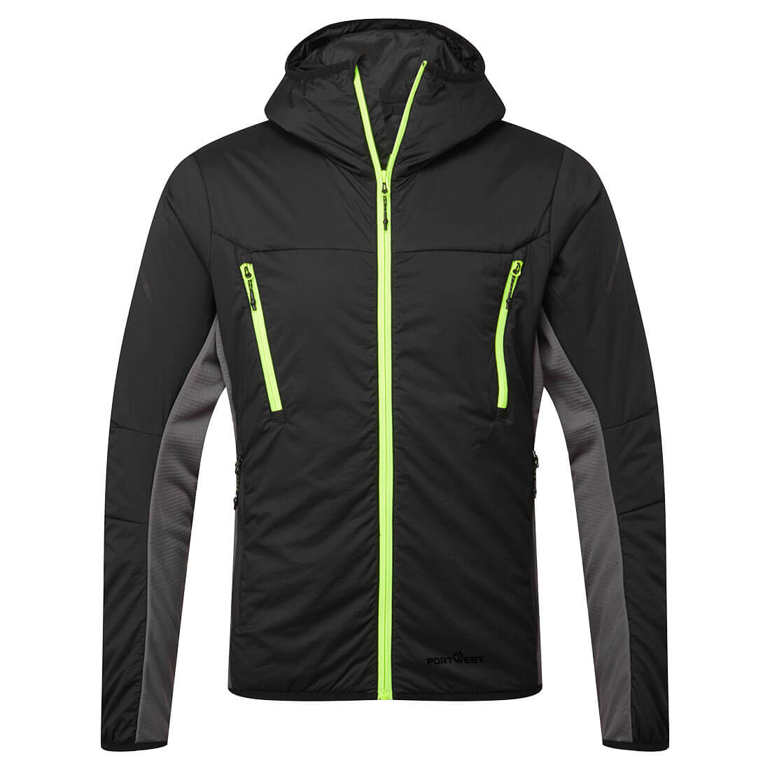 Portwest EV4 Insulated Hybrid Jacket EV470 - Black Tall - Customisable Jacket