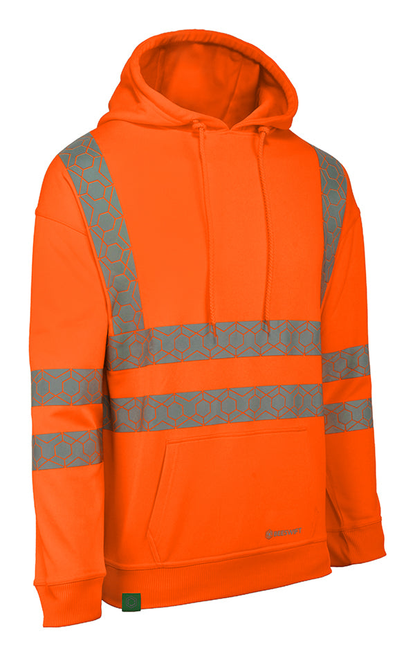 Envirowear Beeswift Envirowear Recyclable Hi Vis Hoodie - Orange - Customisable Sweatshirts