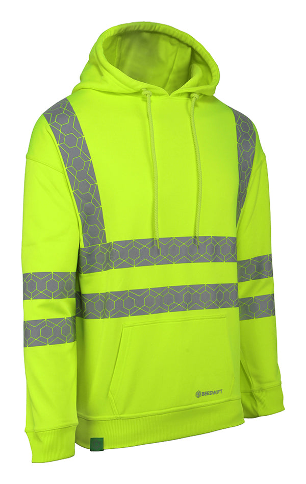 Envirowear Beeswift Envirowear Recyclable Hi Vis Hoodie - Saturn Yellow - Customisable Sweatshirts