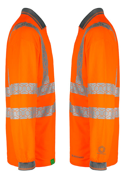 Envirowear Beeswift Envirowear Hi Vis Long Sleeve Recyclable Polo Shirt - - Customisable Polo Shirts
