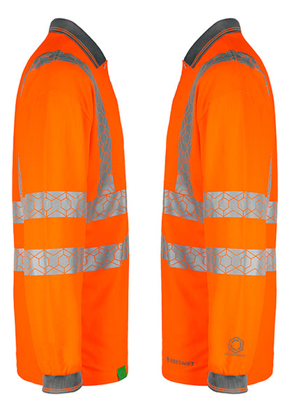 Envirowear Beeswift Envirowear Hi Vis Long Sleeve Recyclable Polo Shirt - - Customisable Polo Shirts