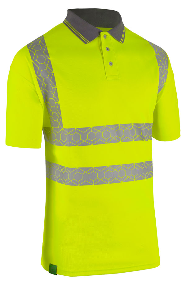 Envirowear Beeswift Envirowear Hi Vis Short Sleeve Recyclable Polo Shirt - Saturn Yellow - Customisable Polo Shirts