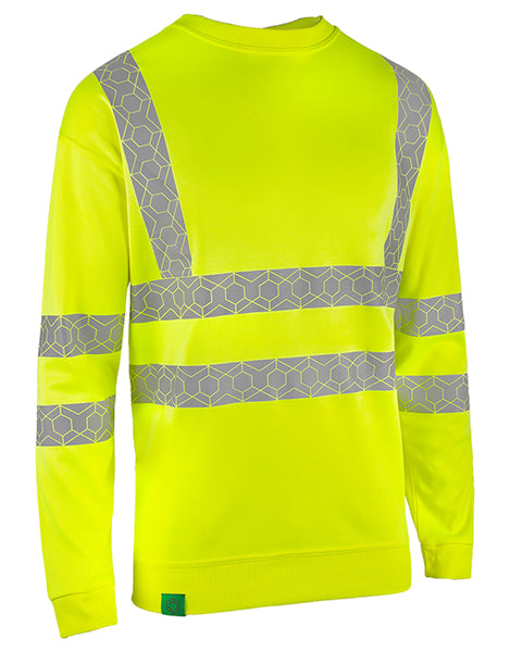 Envirowear Beeswift Envirowear Hi Vis Recyclable Sweatshirt - Saturn Yellow - Customisable Sweatshirts