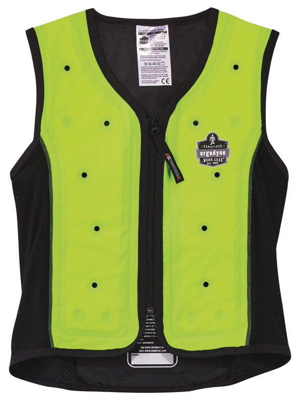 Ergodyne Premium Dry Evaporate Cooling Vest - Lime Green - Customisable Bodywarmers