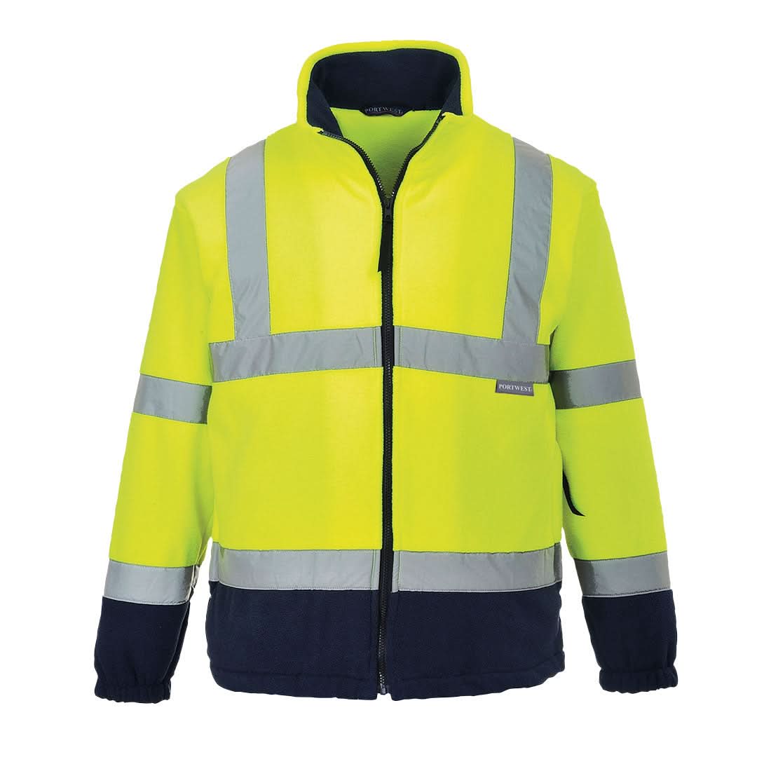 Portwest Hi Vis Contrast Fleece F301 - Yellow Navy - Customisable Fleece