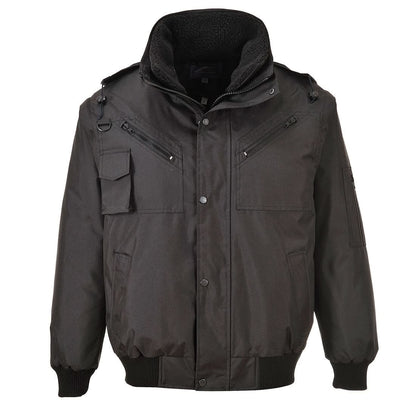 Portwest 3 In 1 Bomber Jacket F465 - Black - Customisable Jackets