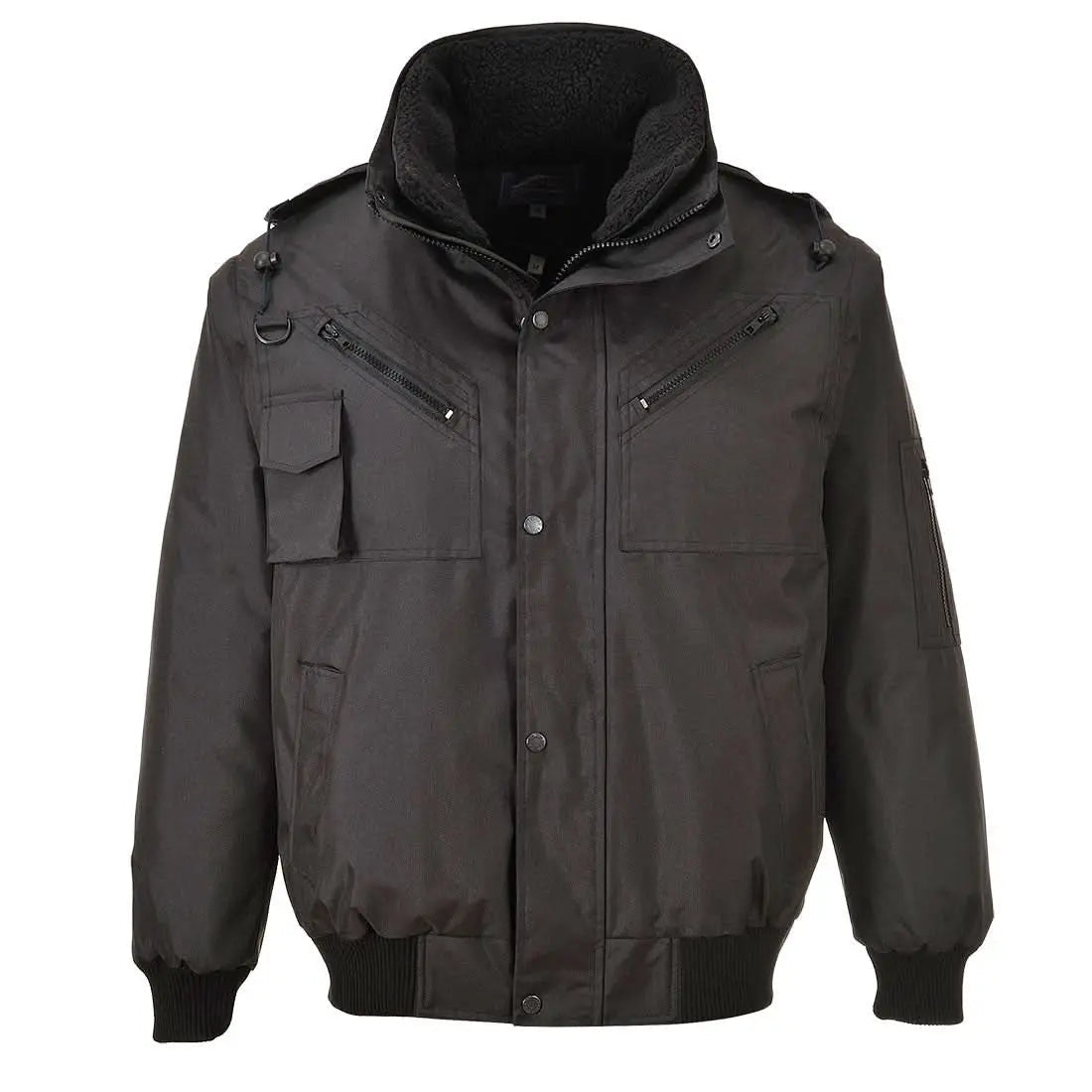 3 In 1 Bomber Jacket - Black - Customisable Multi-Way Jackets