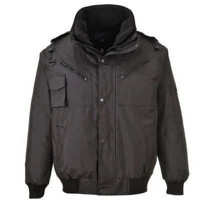 3 In 1 Bomber Jacket F465 - Black - Customisable Multi-Way Jackets