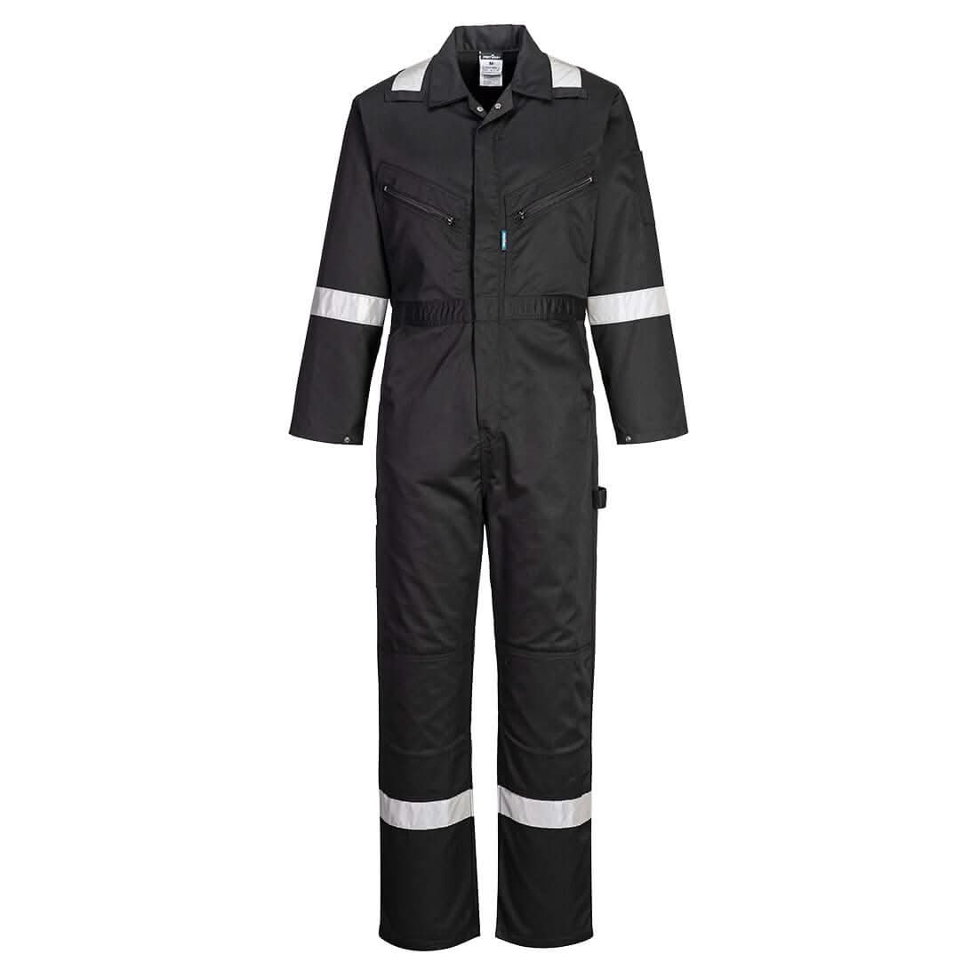 Portwest Iona Coverall F813 - Black - Customisable Coveralls