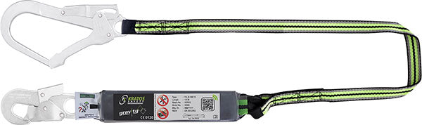 Kratos Mtr Lanyard + Scaff Hook - Black Green 1.5M - Customisable Lanyards