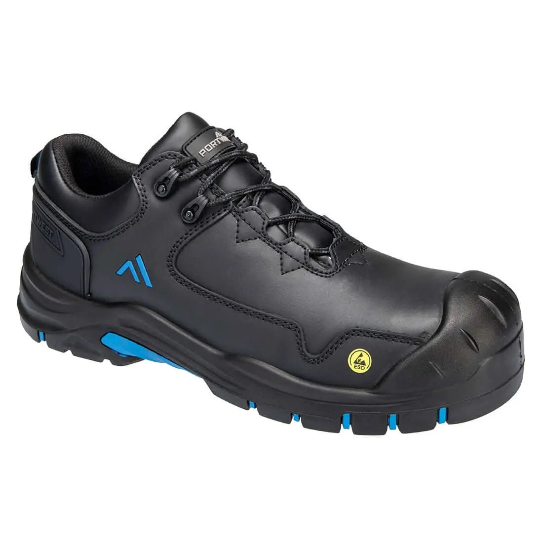 Composite Action Leather Low Shoe S3 S Esd Hro Sr Sc Fo Fc19 - Black Blue - Customisable Shoes