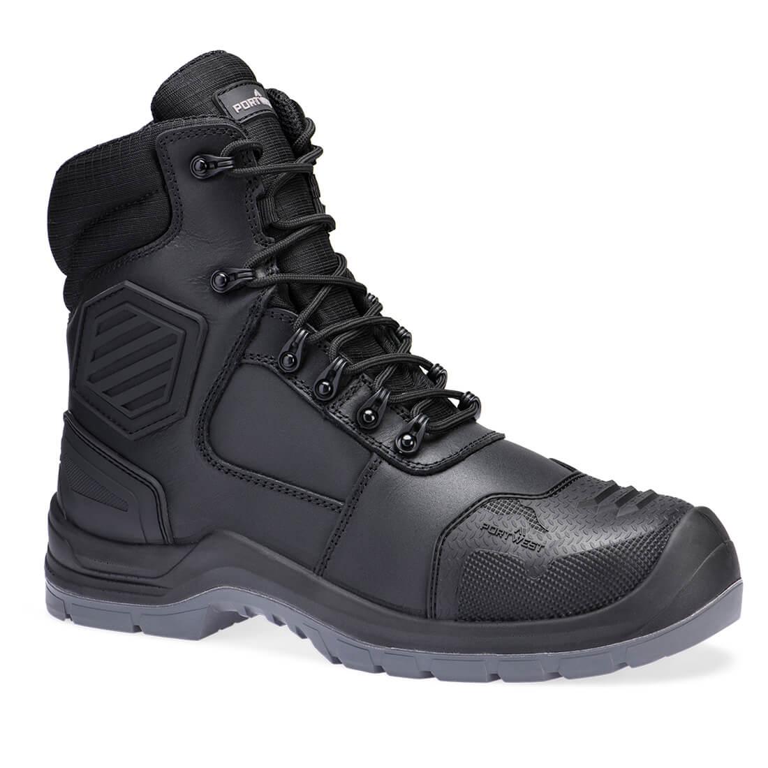 Portwest Composite Leather Mid Boot S7L - FD25 - Black - Customisable Boots