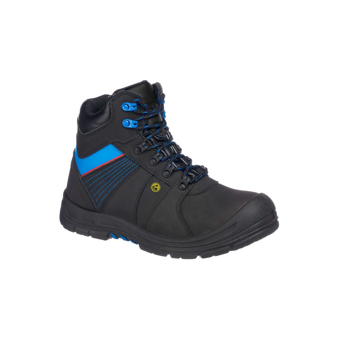 Portwest Composite Action Nubuck Ankle Boot S3 Esd Hro Src FD37 - Black Blue - Customisable Boots