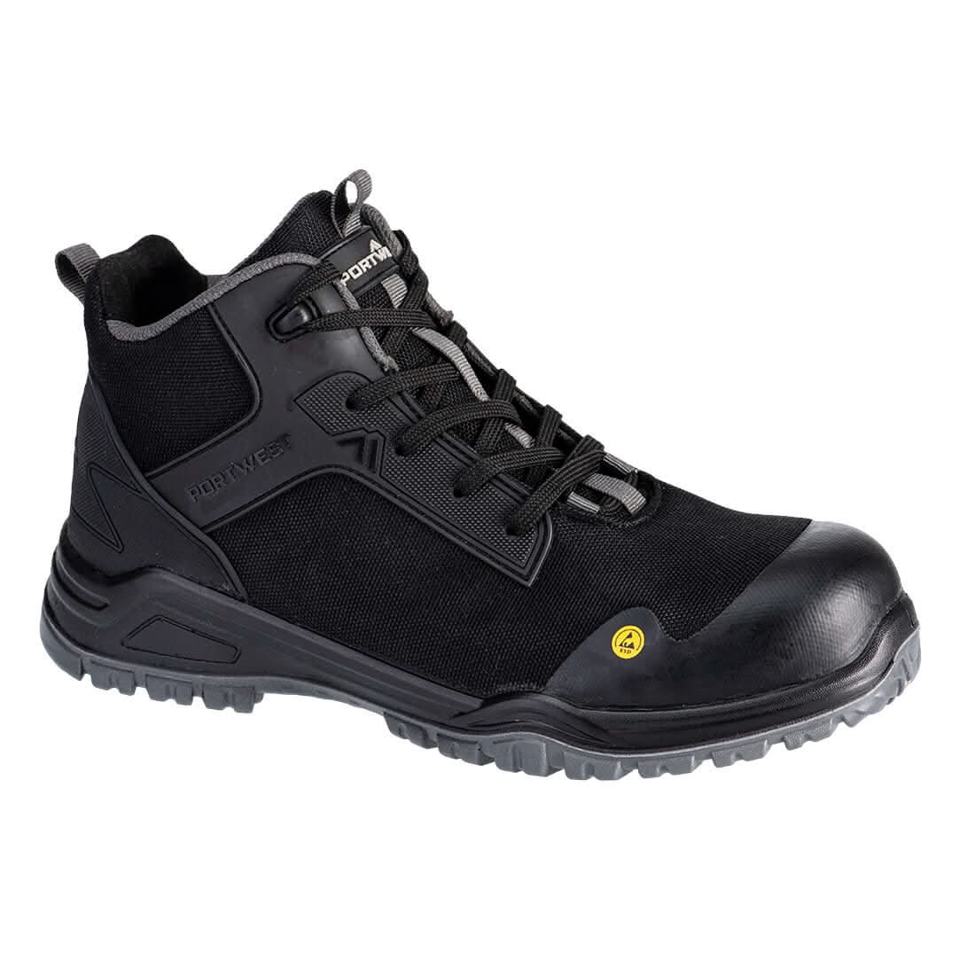 Portwest Bevel Composite Mid Boot S3S Esd Sr Fo FE01 - Black Grey - Customisable Boots