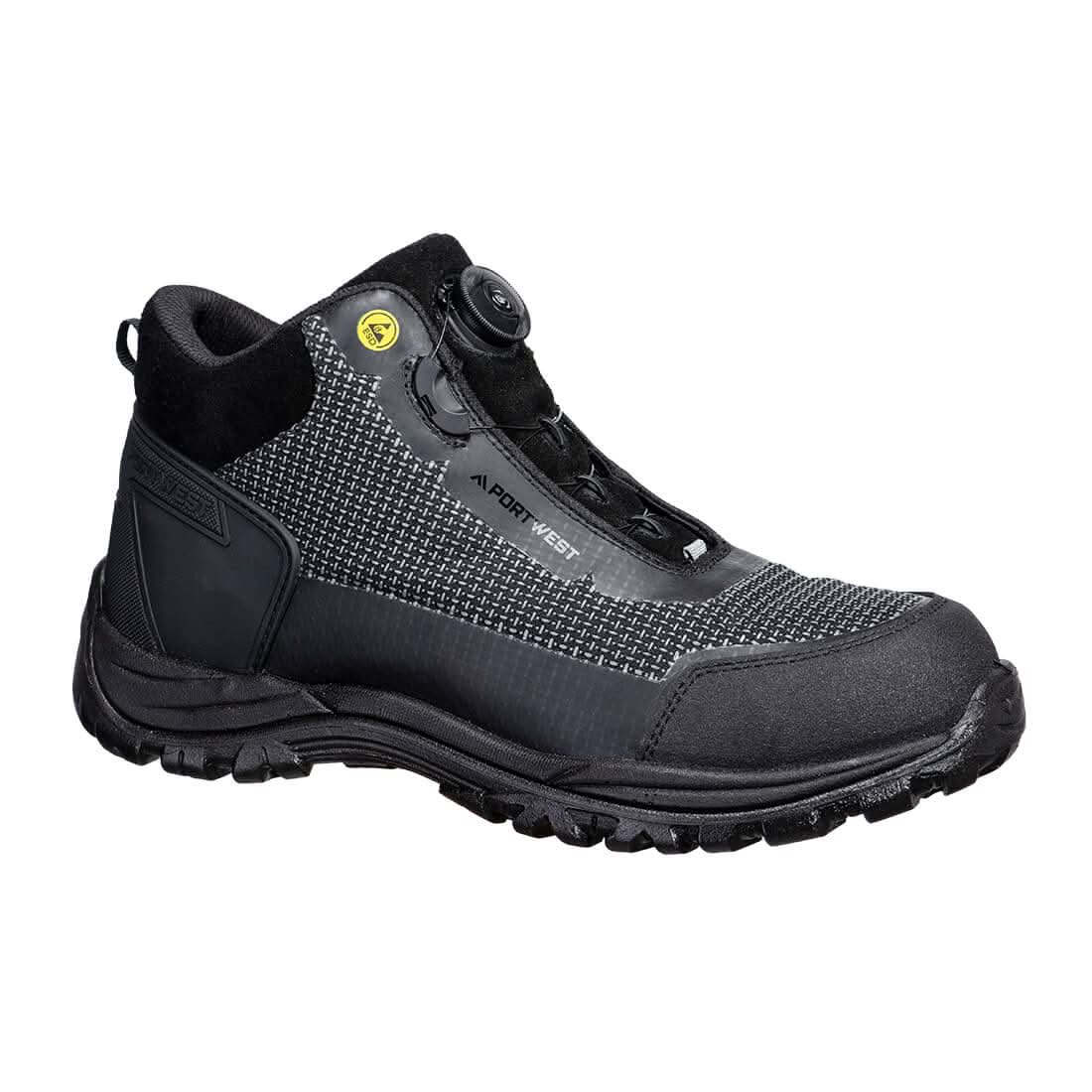 Portwest Girder Composite Mid Boot S3S Esd Sr Fo FE04 - Black Grey - Customisable Boots