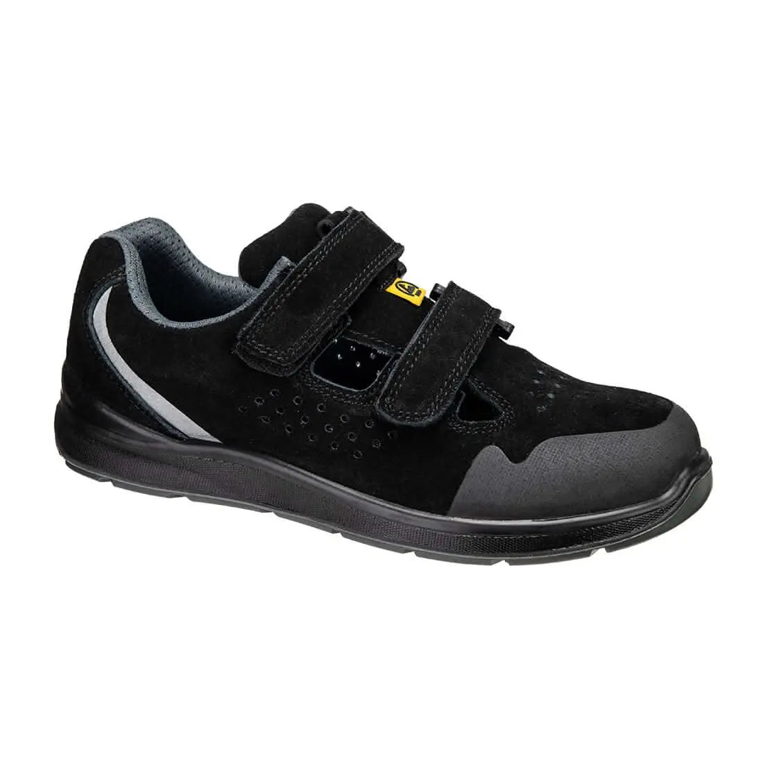 Steel Cow Suede Sandal S1 P Esd Sr Fo Fe08 - Black - Customisable Sandals