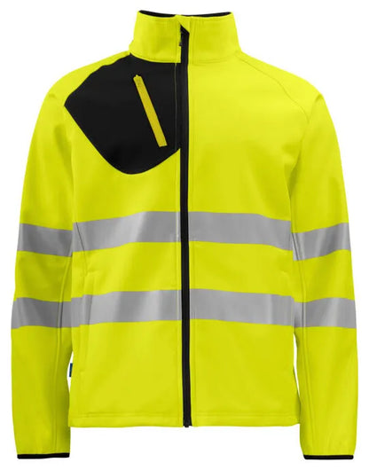 Pro-Job - Prio 6432 EN ISO 20471 Class 3/2 Softshell Jacket - Yellow Black - Customisable Workwear