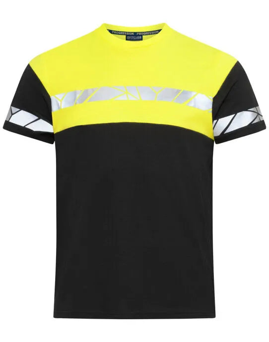 Pro-Job - Progression 7001 T-Shirt - Black Yellow - Customisable Workwear