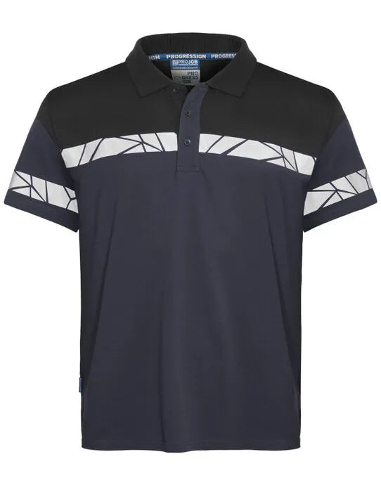 Pro-Job - Progression 7003 Pique Polo - Navy Black - Customisable Workwear