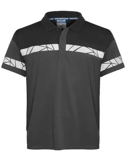 Pro-Job - Progression 7003 Pique Polo - Grey Black - Customisable Workwear