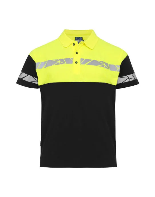 Pro-Job - Progression 7003 Pique Polo - Black Yellow - Customisable Workwear
