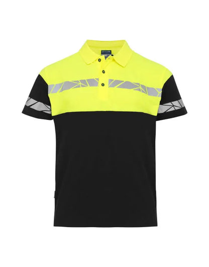 Pro-Job - Progression 7003 Pique Polo - Black Yellow - Customisable Workwear