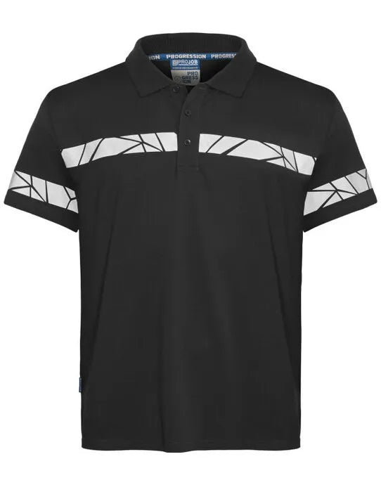 Pro-Job - Progression 7003 Pique Polo - Black Black - Customisable Workwear