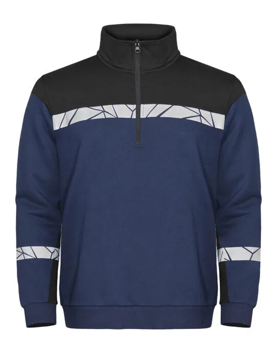 Pro-Job - Progression 7102 1/2 Zip Sweatshirt - Navy Black - Customisable Workwear