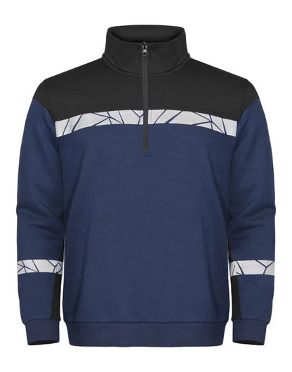 Pro-Job - Progression 7102 1/2 Zip Sweatshirt - Navy Black - Customisable Workwear