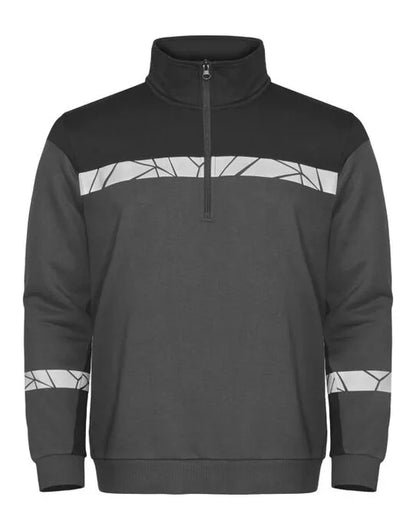 Pro-Job - Progression 7102 1/2 Zip Sweatshirt - Grey Black - Customisable Workwear