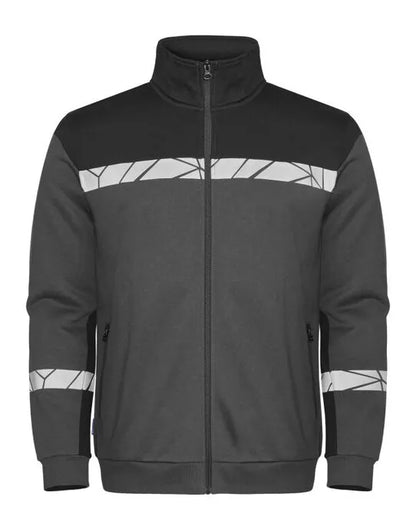 Pro-Job - Progression 7103 Full Zip Sweat - Grey Black - Customisable Workwear