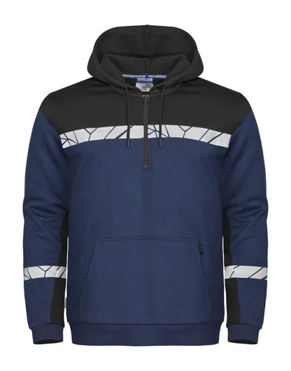Pro-Job - Progression 7104 1/2 Zip Hoodie - Navy Black - Customisable Workwear