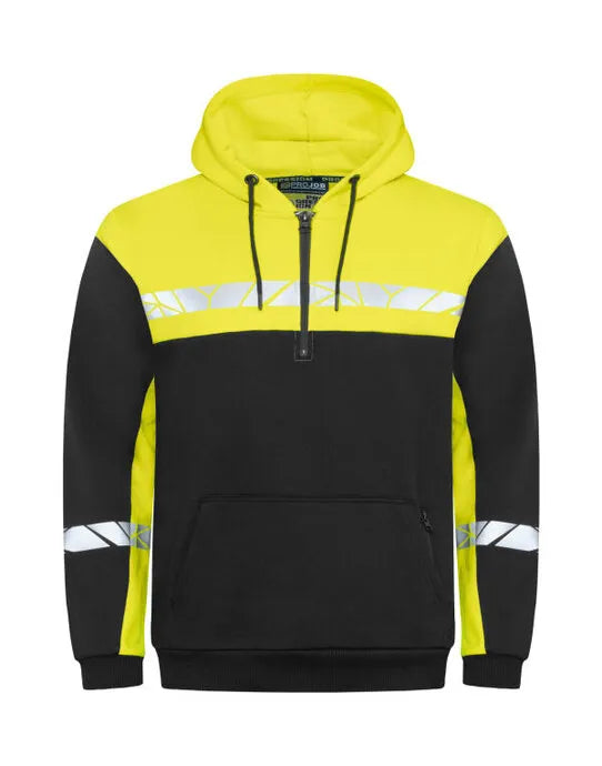 Pro-Job - Progression 7104 1/2 Zip Hoodie - Black Yellow - Customisable Workwear
