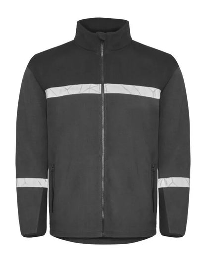 Pro-Job - Progression 7300 Full Zip Fleece - Grey Black - Customisable Workwear